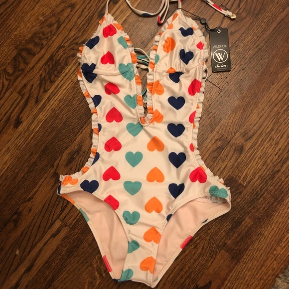 NWT Wildfox Vintage Hearts Swimsuit - Picture 3 of 6